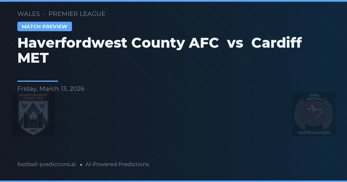 Haverfordwest County AFC vs Cardiff Metropolitan University — předpověď a náhled zápasu