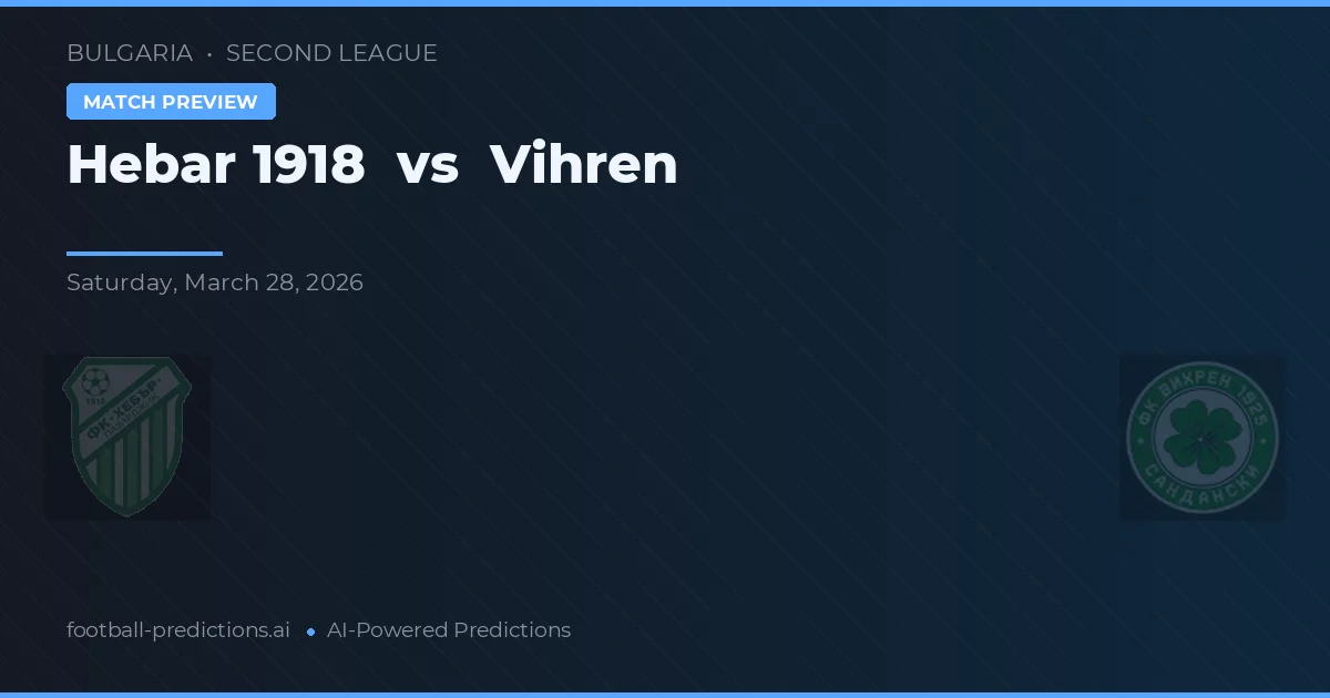 Hebar 1918 vs Vihren — předpověď a náhled zápasu