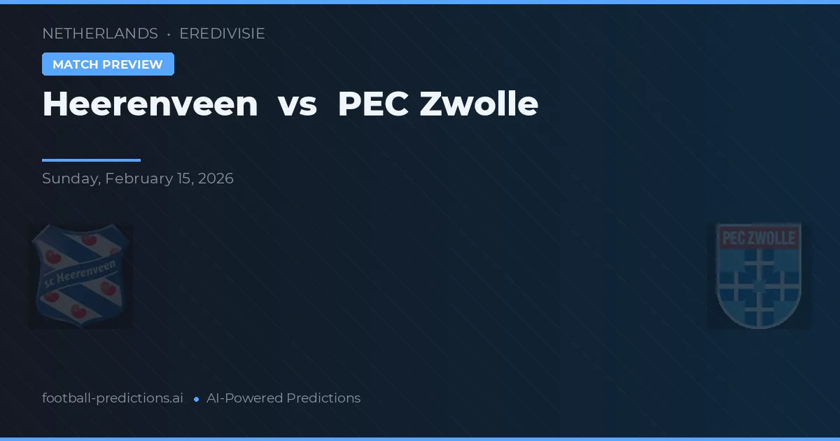 Heerenveen vs PEC Zwolle — předpověď a náhled zápasu