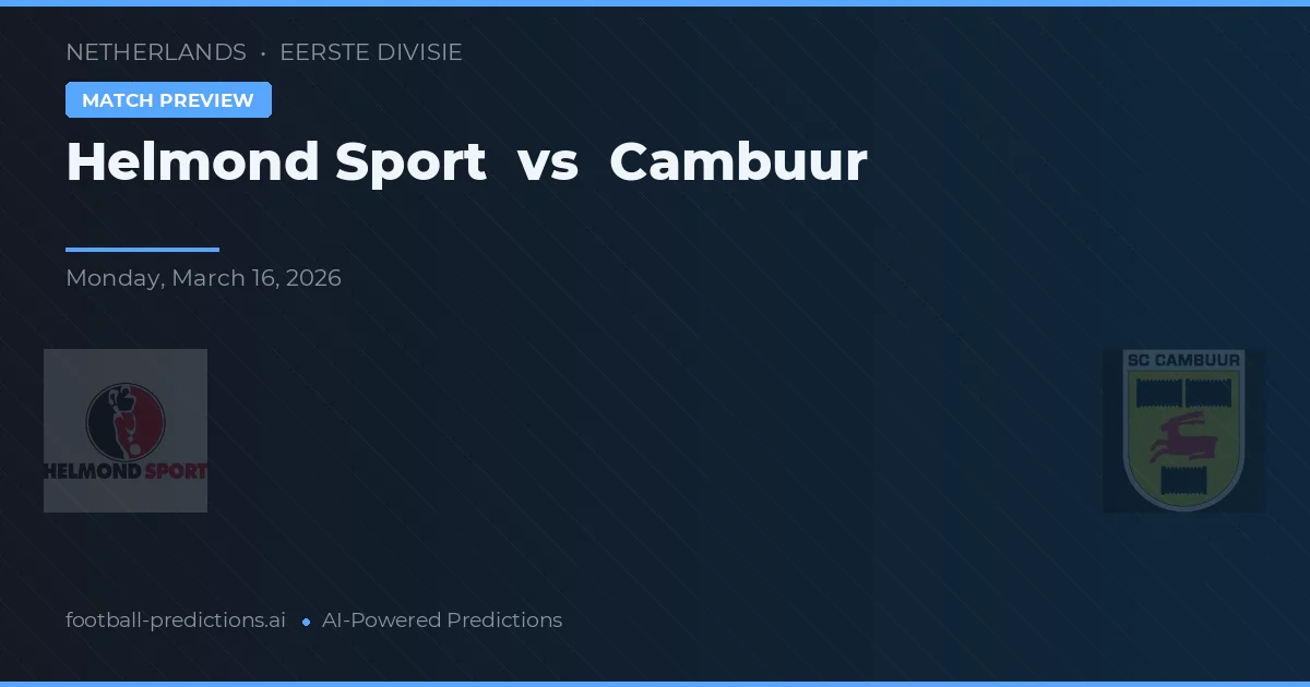 Helmond Sport vs SC Cambuur — předpověď a náhled zápasu