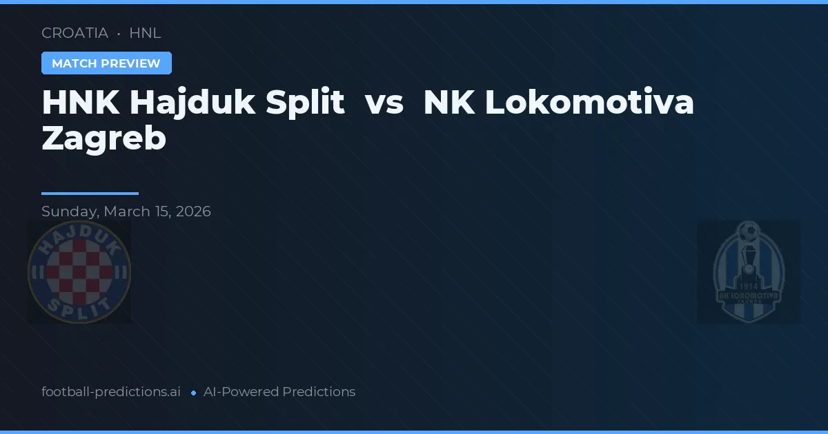 HNK Hajduk Split vs NK Lokomotiva Záhřeb — předpověď a náhled zápasu