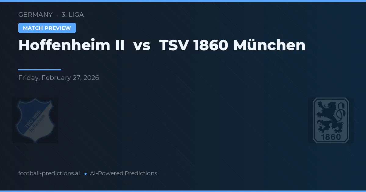 Hoffenheim II vs TSV 1860 Mnichov — předpověď a náhled zápasu