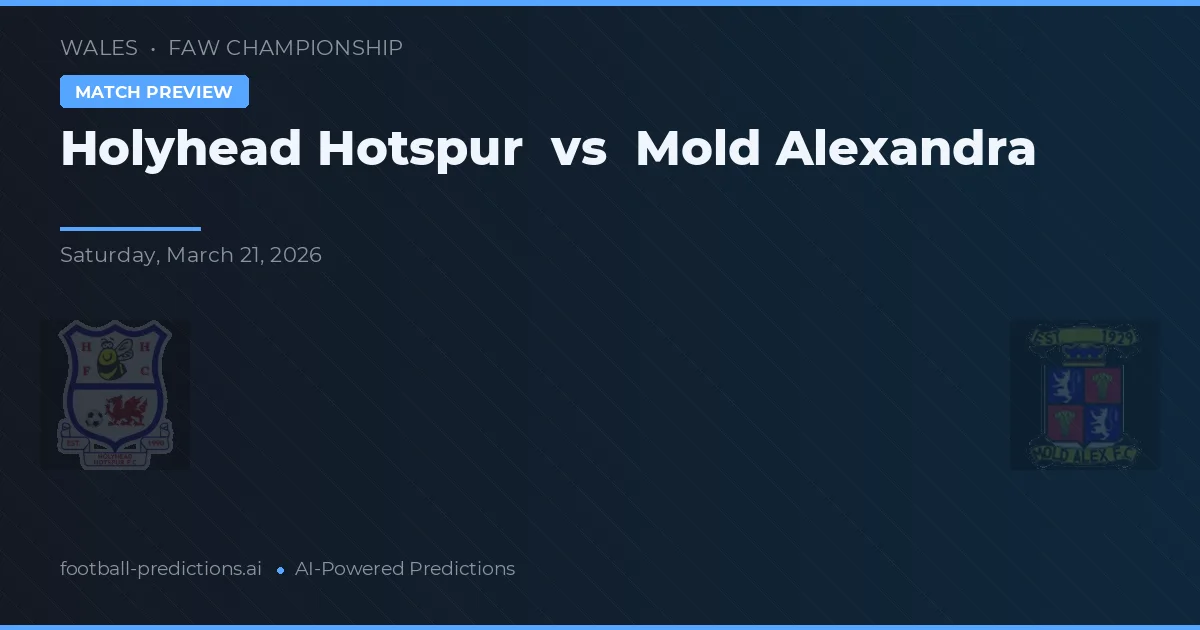 Holyhead Hotspur vs Mold Alexandra — předpověď a náhled zápasu