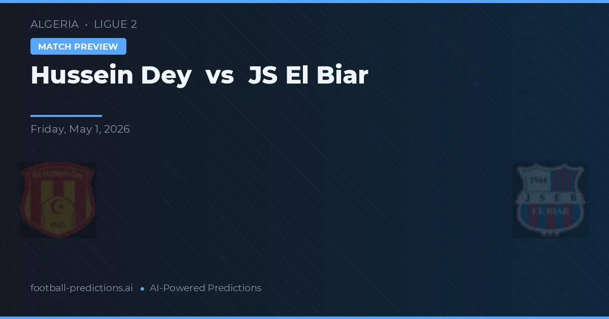 Hussein Dey vs JS El Biar — předpověď a náhled zápasu