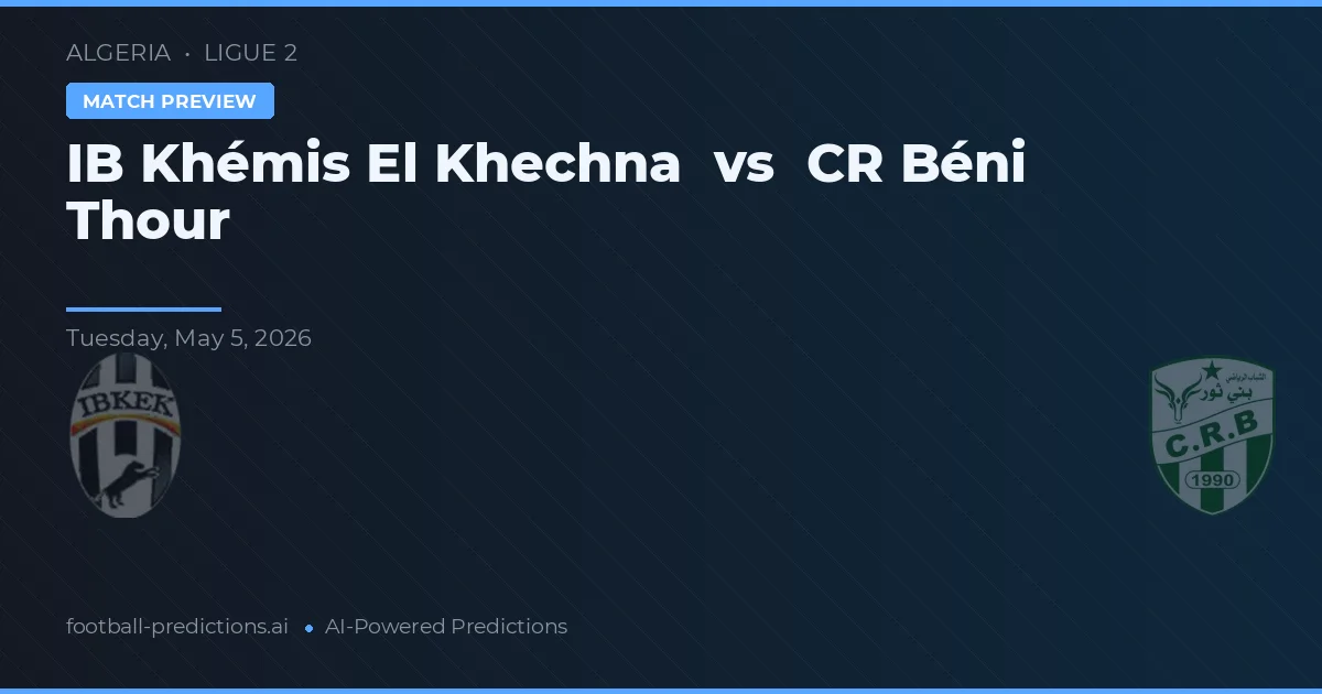 IB Khémis El Khechna vs CR Béni Thour — předpověď a náhled zápasu