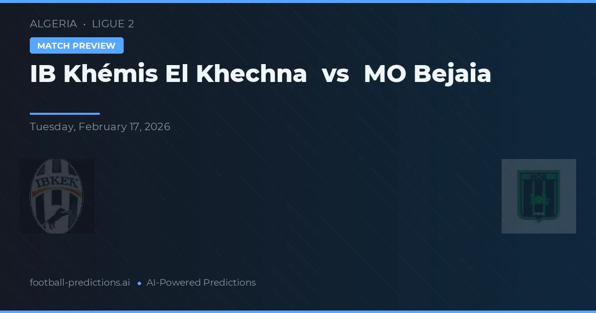 IB Khémis El Khechna vs MO Bejaia — předpověď a náhled zápasu