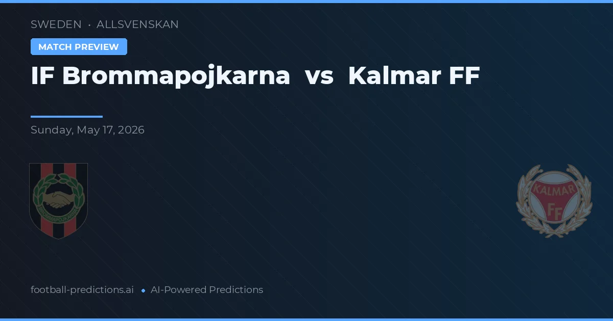 IF Brommapojkarna vs Kalmar FF — předpověď a náhled zápasu