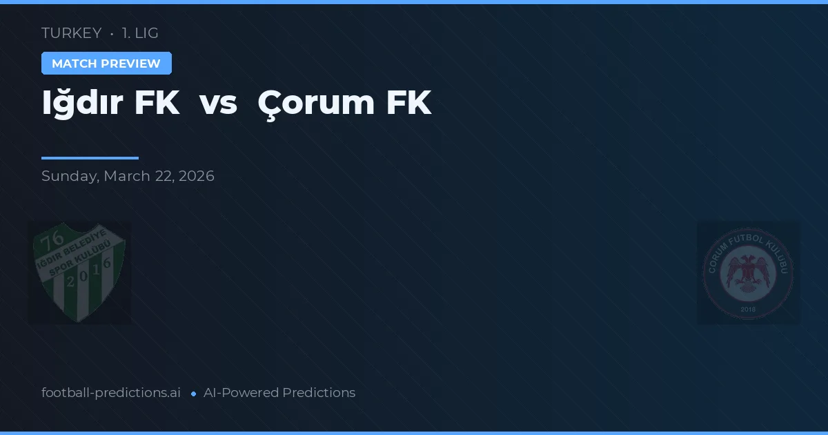 Iğdır FK vs Çorum FK — předpověď a náhled zápasu