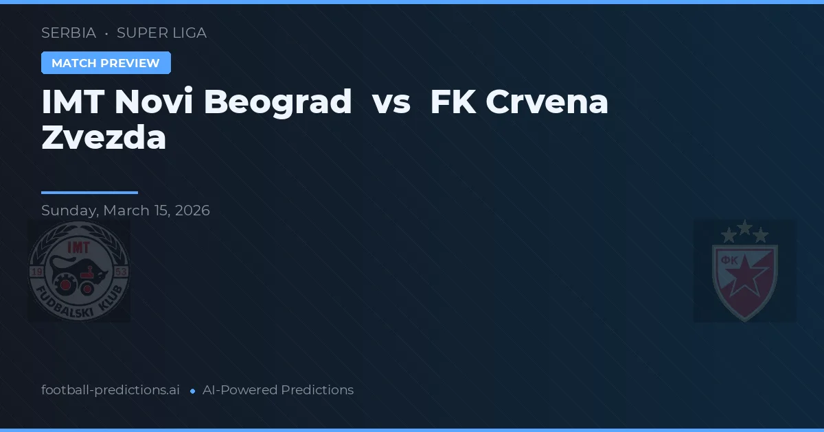 IMT Novi Beograd vs FK Crvena Zvezda — předpověď a náhled zápasu