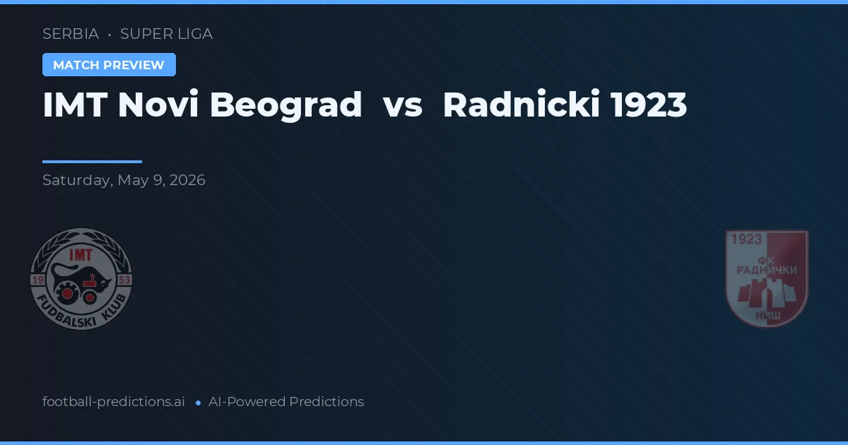 IMT Novi Beograd vs Radnički 1923 — předpověď a náhled zápasu