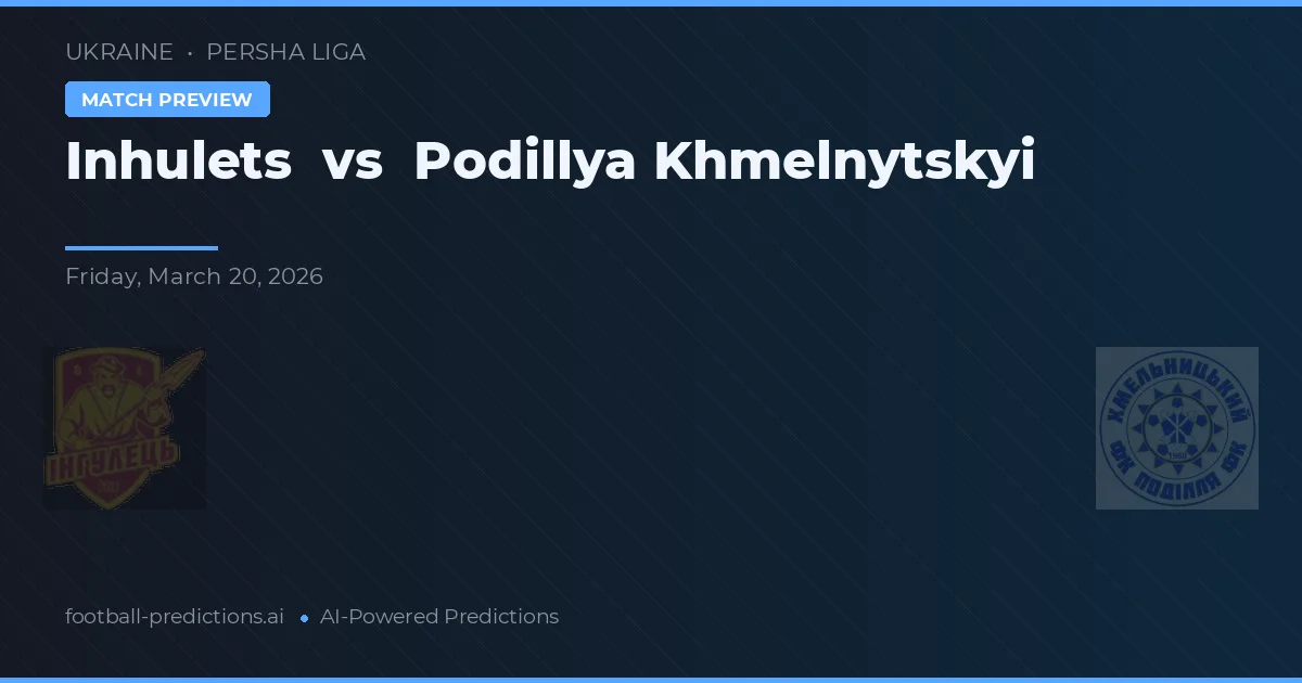 Inhulets vs Podillya Khmelnytskyi — předpověď a náhled zápasu
