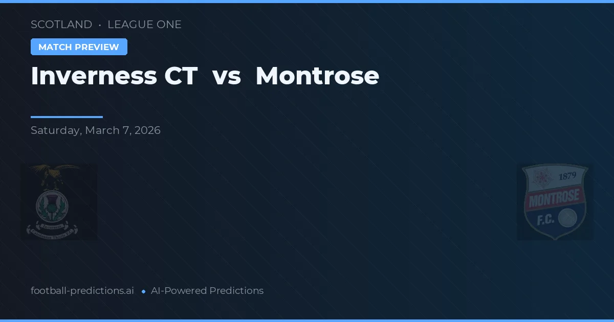 Inverness Caledonian Thistle vs Montrose — předpověď a náhled zápasu