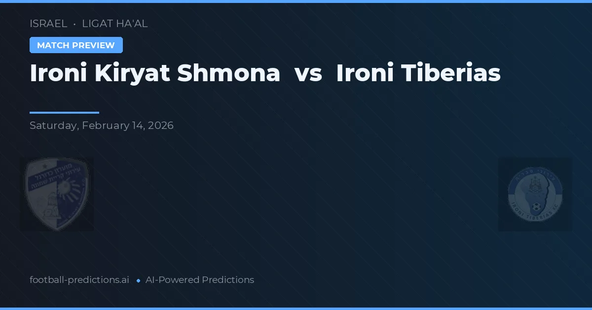 Ironi Kiryat Šmona vs Ironi Tiberias — předpověď a náhled zápasu