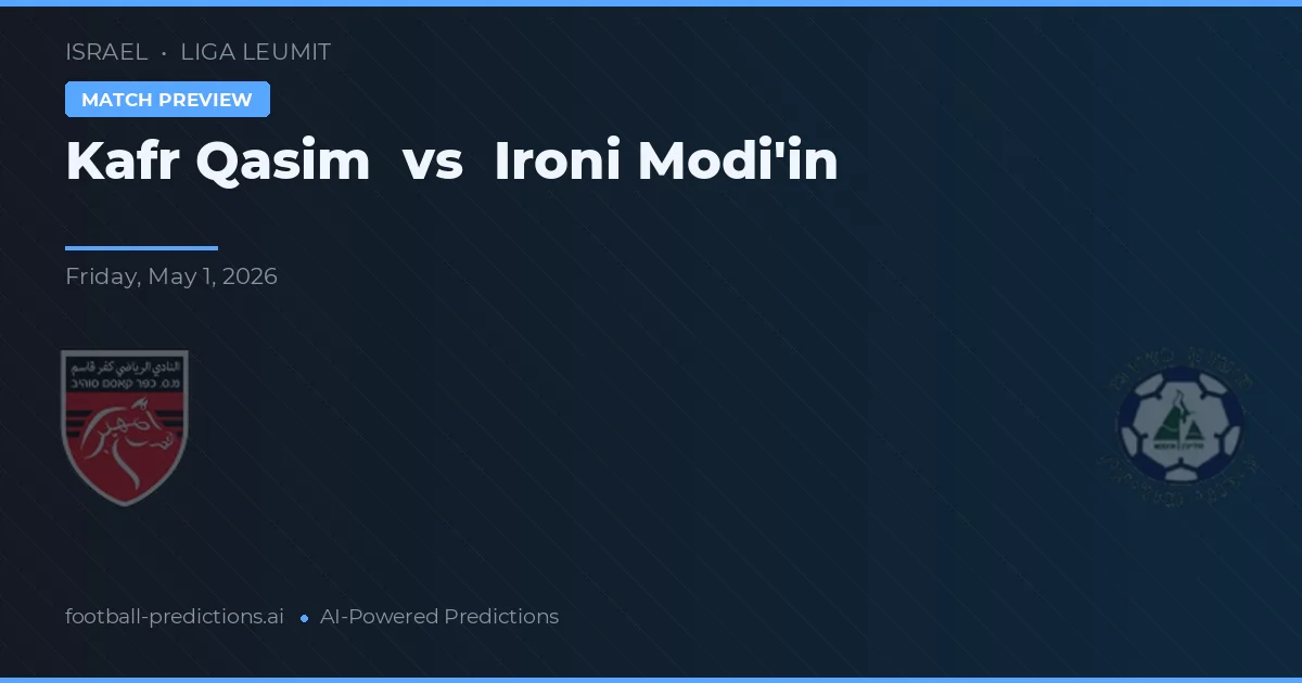 Ironi Modi'in vs Kafr Qasim — předpověď a náhled zápasu