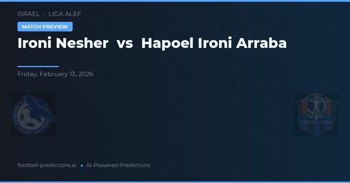 Ironi Nesher vs Hapoel Ironi Arraba — předpověď a náhled zápasu