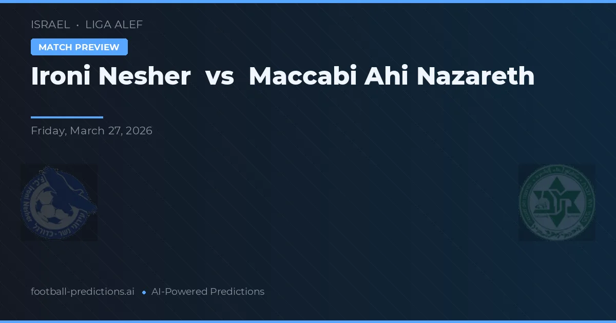 Ironi Nesher vs Maccabi Nazaret — předpověď a náhled zápasu