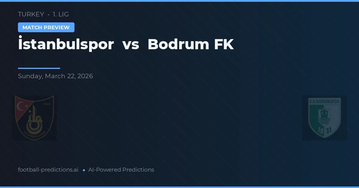 Istanbulspor vs Bodrum FK — předpověď a náhled zápasu