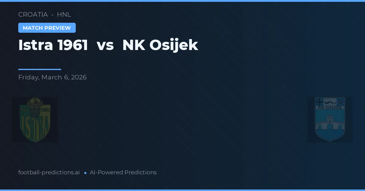 Istra 1961 vs NK Osijek — předpověď a náhled zápasu