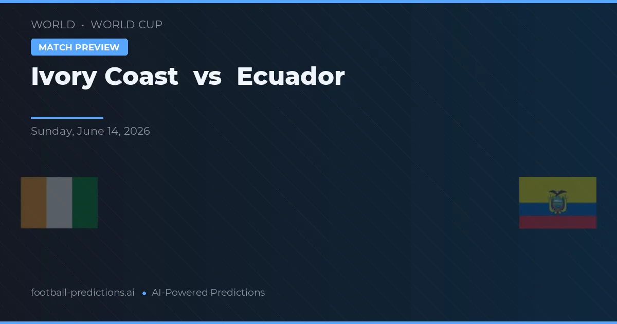 Pobřeží slonoviny vs Ekvádor — předpověď a náhled zápasu