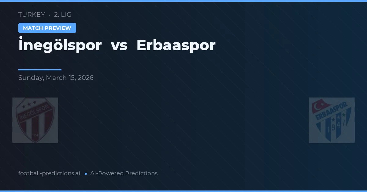 İnegölspor vs Erbaaspor — předpověď a náhled zápasu