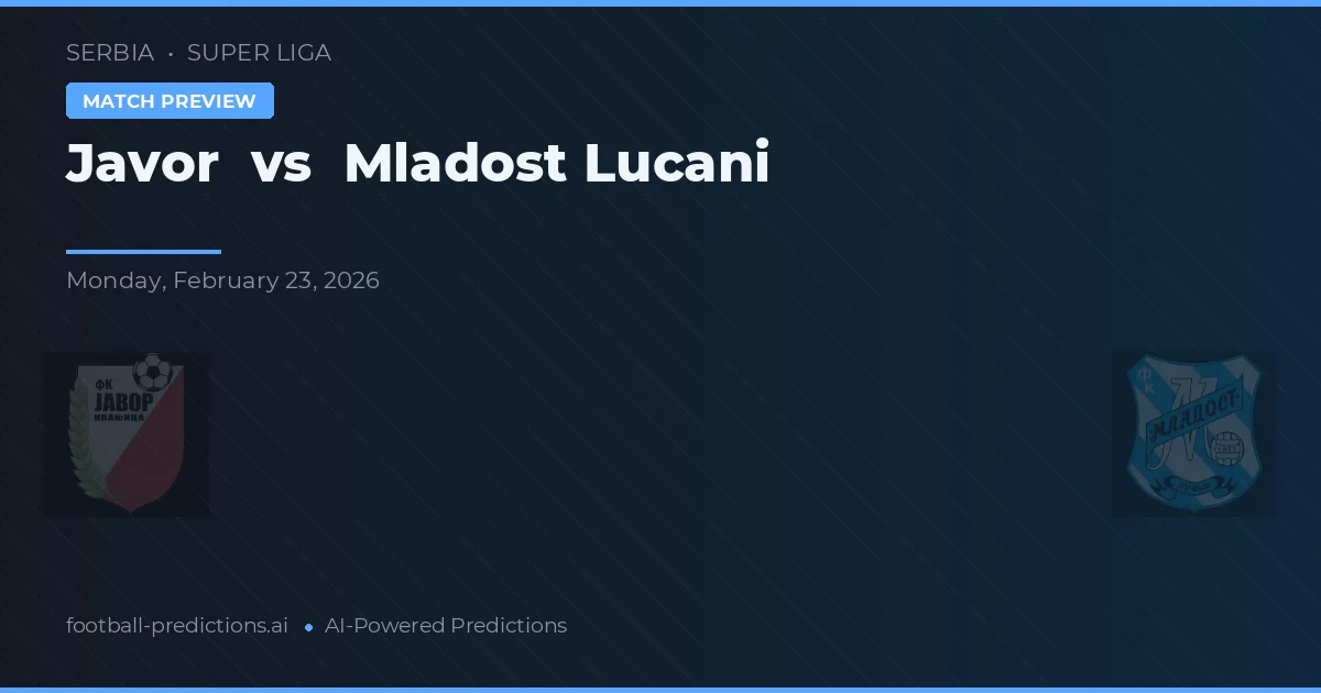 Javor vs Mladost Lučani — předpověď a náhled zápasu