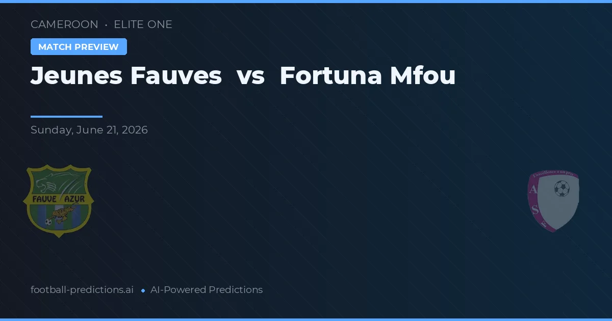 Jeunes Fauves vs Fortuna Mfou — předpověď a náhled zápasu