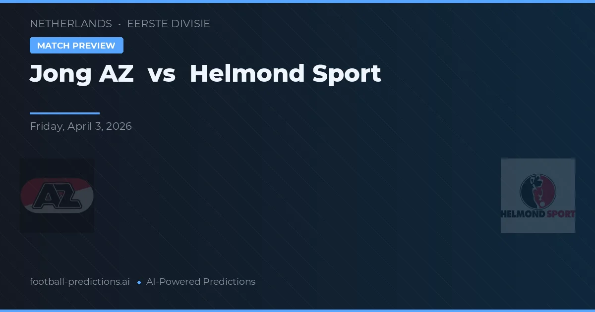 Jong AZ vs Helmond Sport — předpověď a náhled zápasu