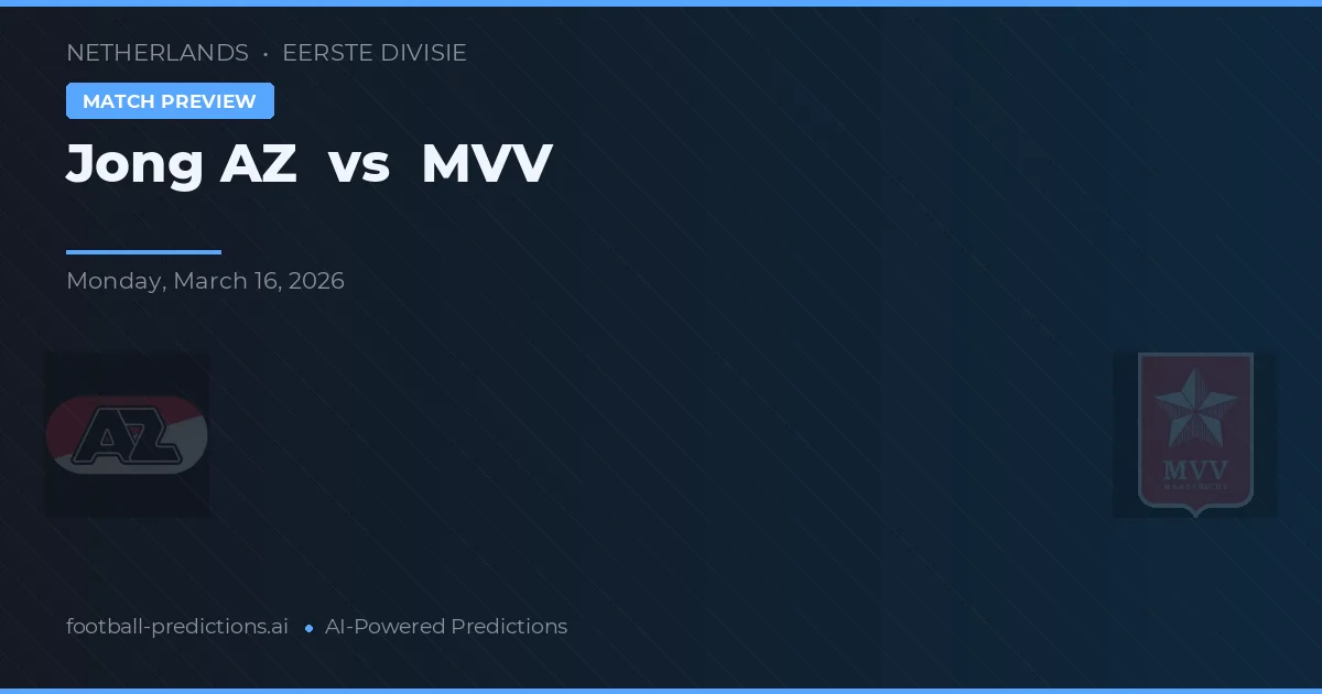 Jong AZ vs MVV — předpověď a náhled zápasu