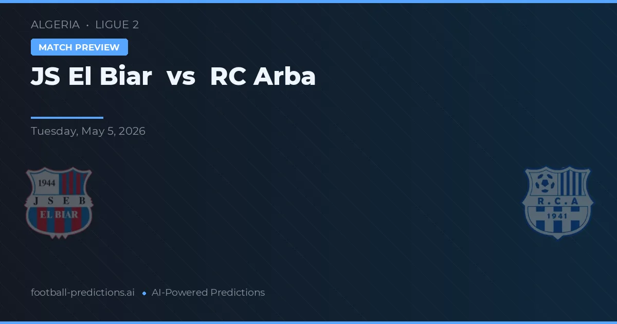 JS El Biar vs RC Arba — předpověď a náhled zápasu