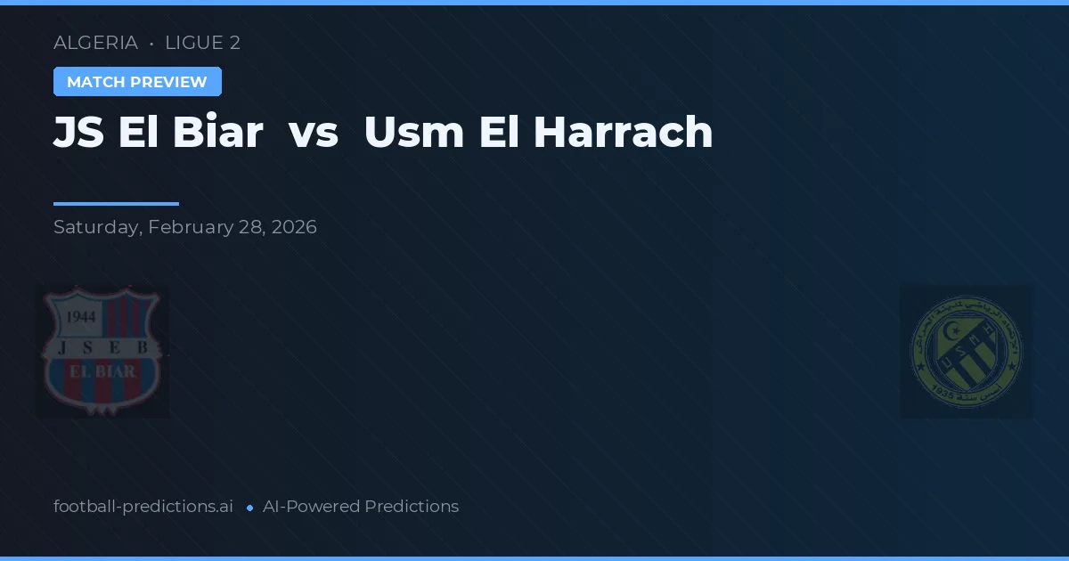 JS El Biar vs USM El Harrach — předpověď a náhled zápasu