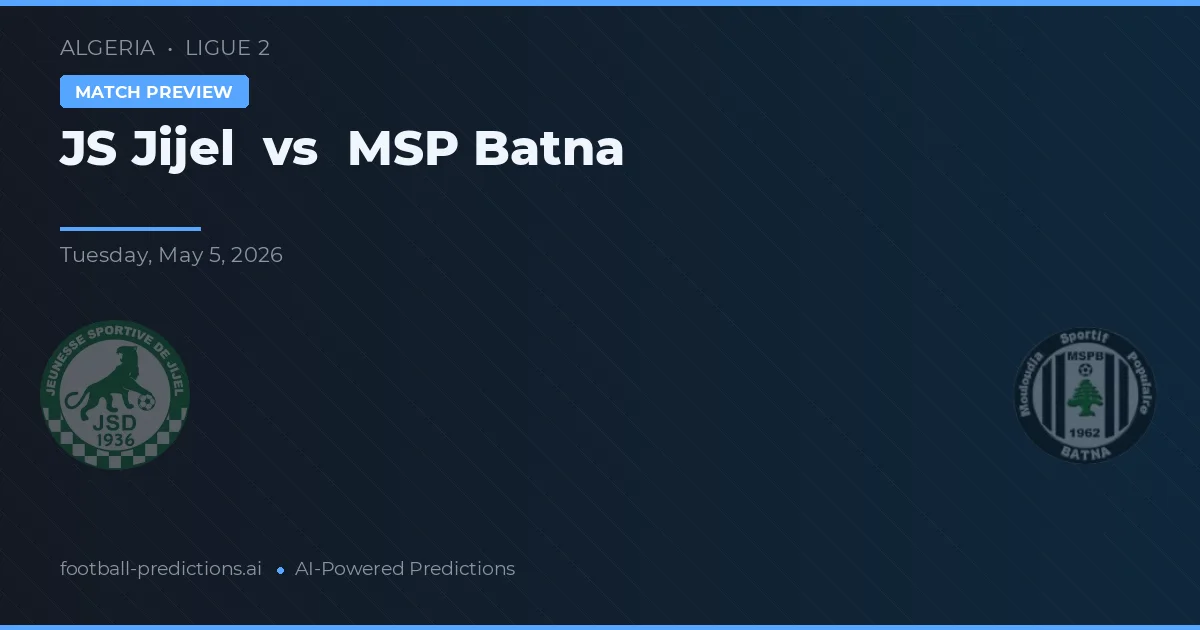 JS Jijel vs MSP Batna — předpověď a náhled zápasu