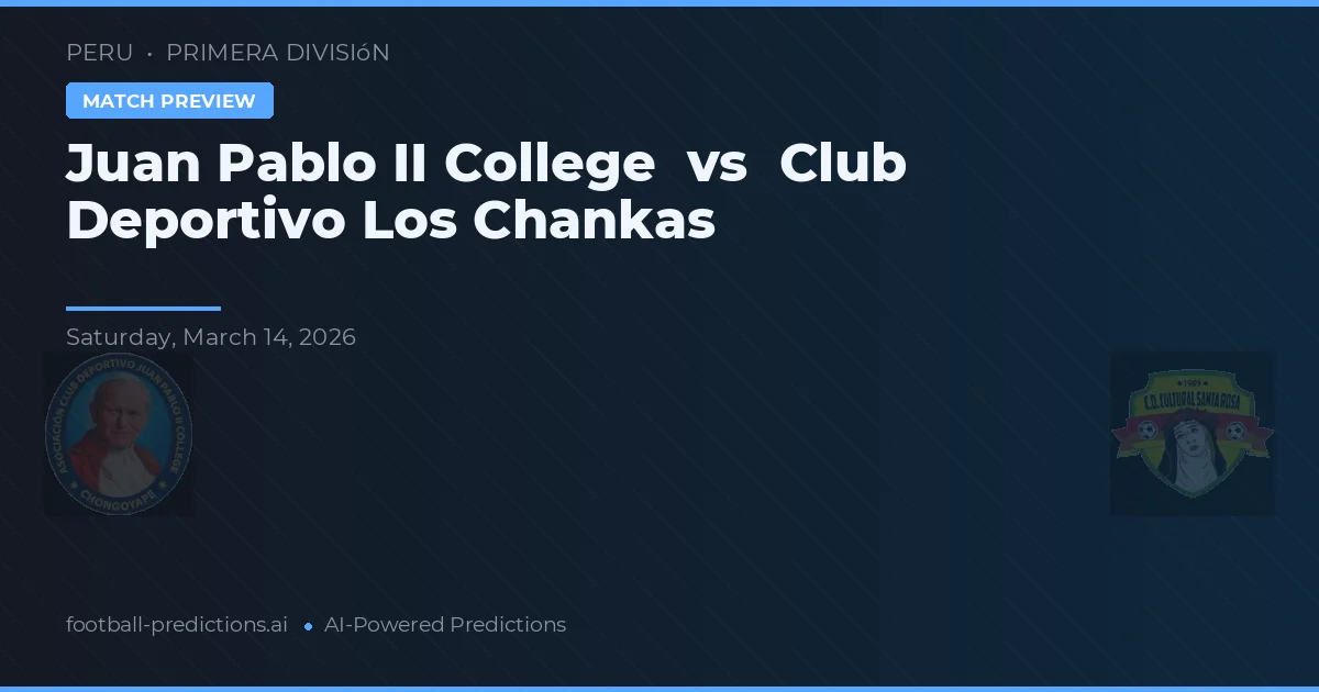Juan Pablo II College vs Club Deportivo Los Chankas — předpověď a náhled zápasu