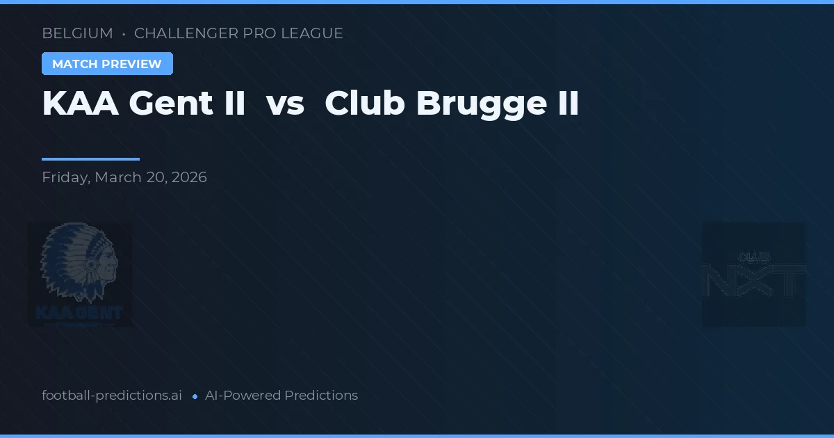 KAA Gent II vs Club Brugge II — předpověď a náhled zápasu