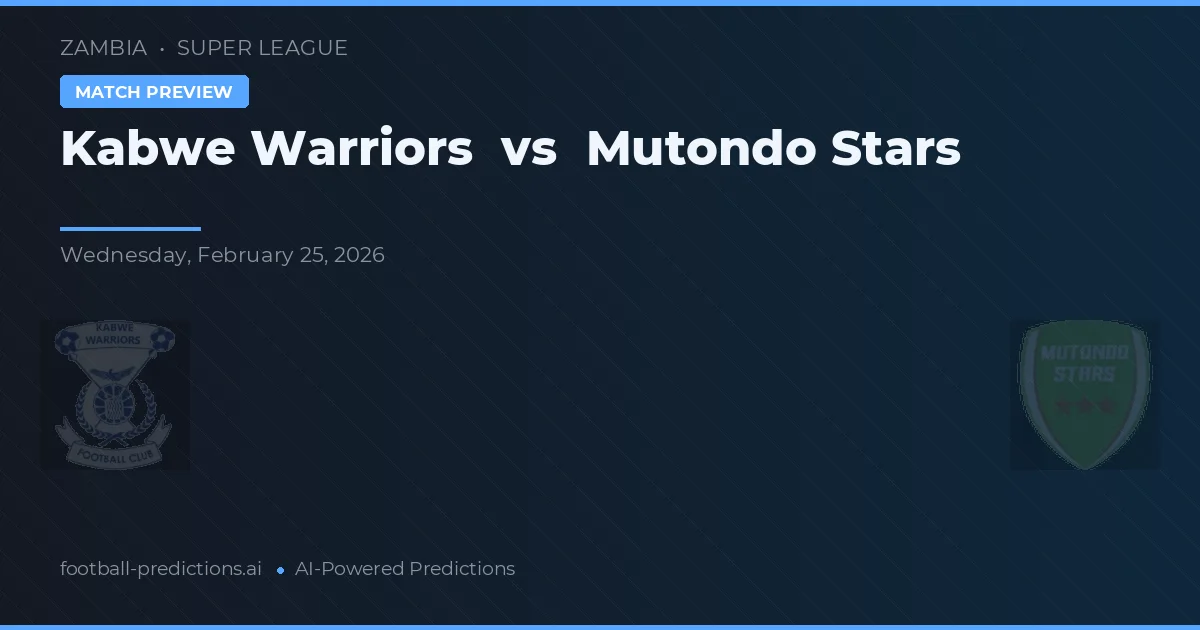 Kabwe Warriors vs Mutondo Stars — předpověď a náhled zápasu
