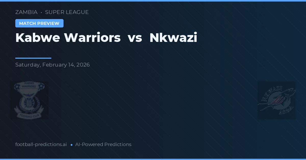 Kabwe Warriors vs Nkwazi — předpověď a náhled zápasu
