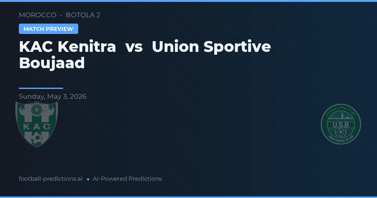 KAC Kenitra vs Union Sportive Boujaad — předpověď a náhled zápasu