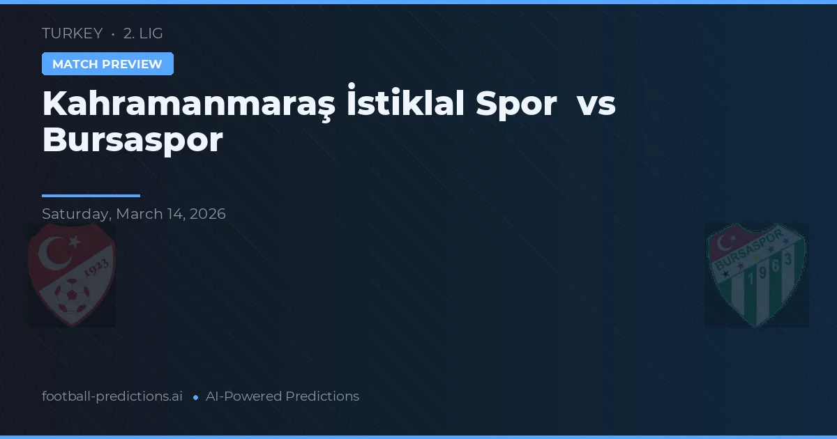 Kahramanmaraş İstiklalspor vs Bursaspor — předpověď a náhled zápasu