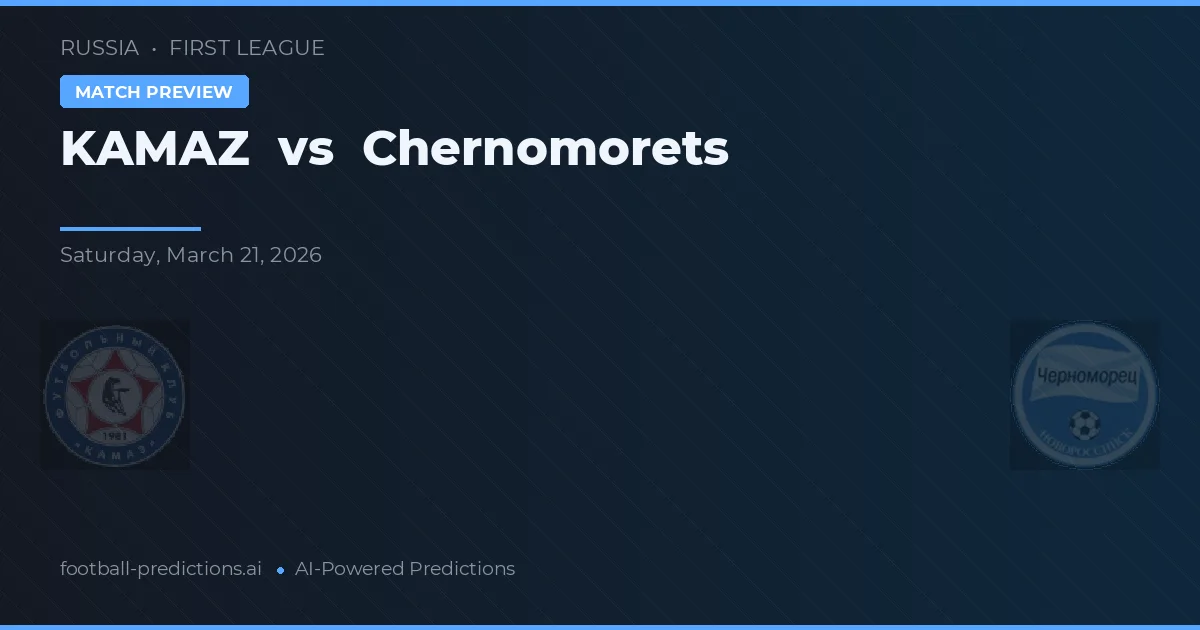 KAMAZ vs Chernomorets — předpověď a náhled zápasu