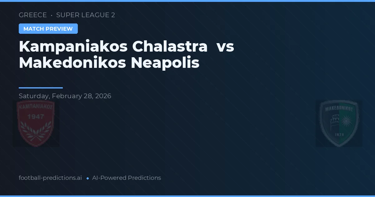 Kampaniakos Chalastra vs Makedonikos Neapolis — předpověď a náhled zápasu