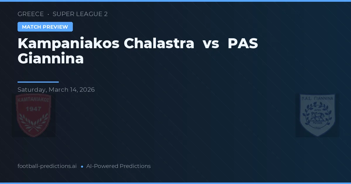 Kampaniakos Chalastra vs PAS Janina — předpověď a náhled zápasu