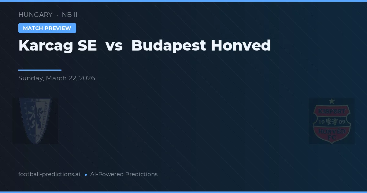 Karcag SE vs Honvéd Budapešť — předpověď a náhled zápasu