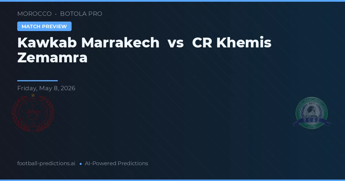 Kawkab Marrakech vs CR Khemis Zemamra — předpověď a náhled zápasu