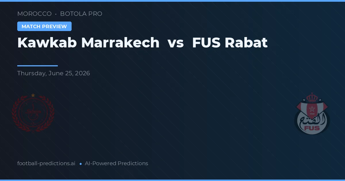 Kawkab Marrakech vs FUS Rabat — předpověď a náhled zápasu