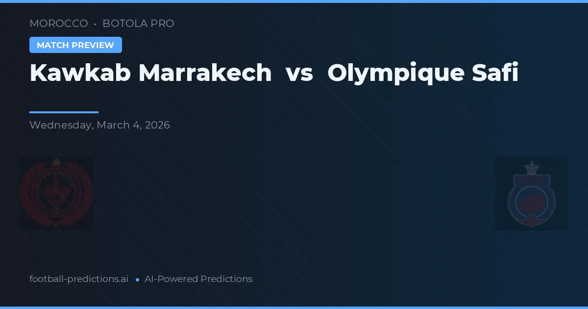 Kawkab Marrakech vs Olympique Safi — předpověď a náhled zápasu