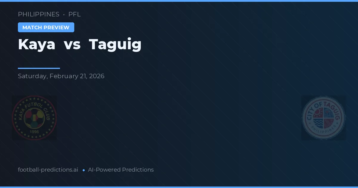 Kaya vs Taguig — předpověď a náhled zápasu