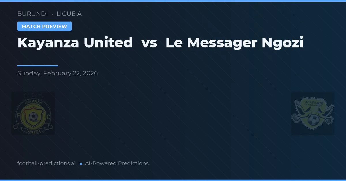 Kayanza United vs Le Messager Ngozi — předpověď a náhled zápasu