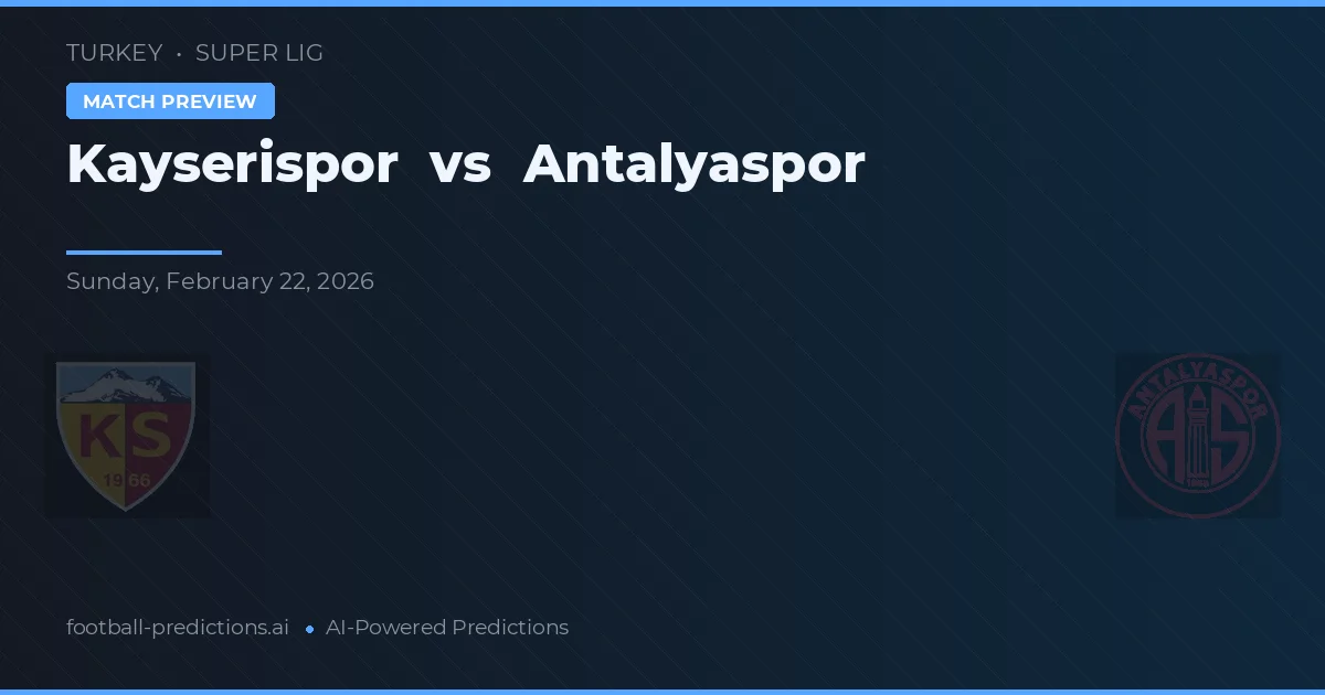 Kayserispor vs Antalyaspor — předpověď a náhled zápasu