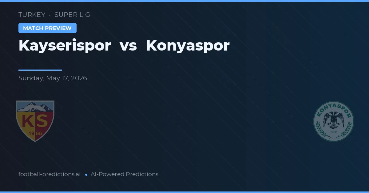 Kayserispor vs Konyaspor — předpověď a náhled zápasu