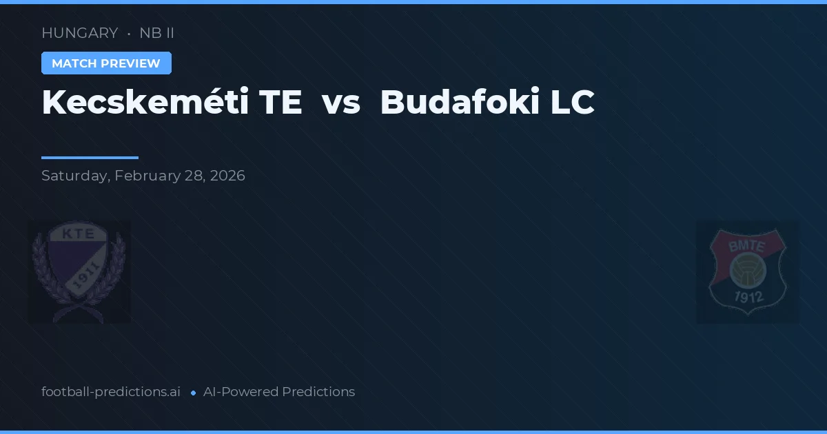 Kecskeméti TE vs Budafoki LC — předpověď a náhled zápasu