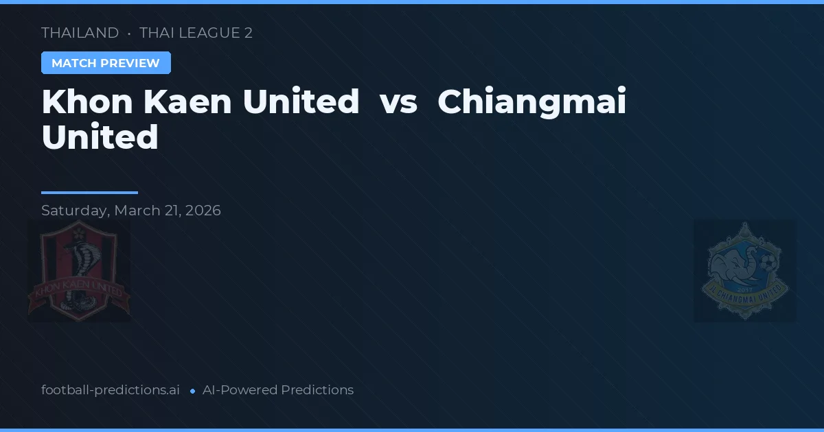 Khon Kaen United vs Chiangmai United — předpověď a náhled zápasu